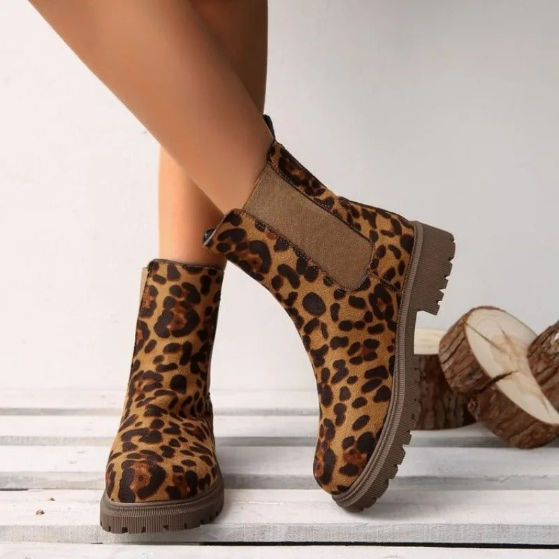 ZENA – Bottines orthopédiques à imprimé léopard