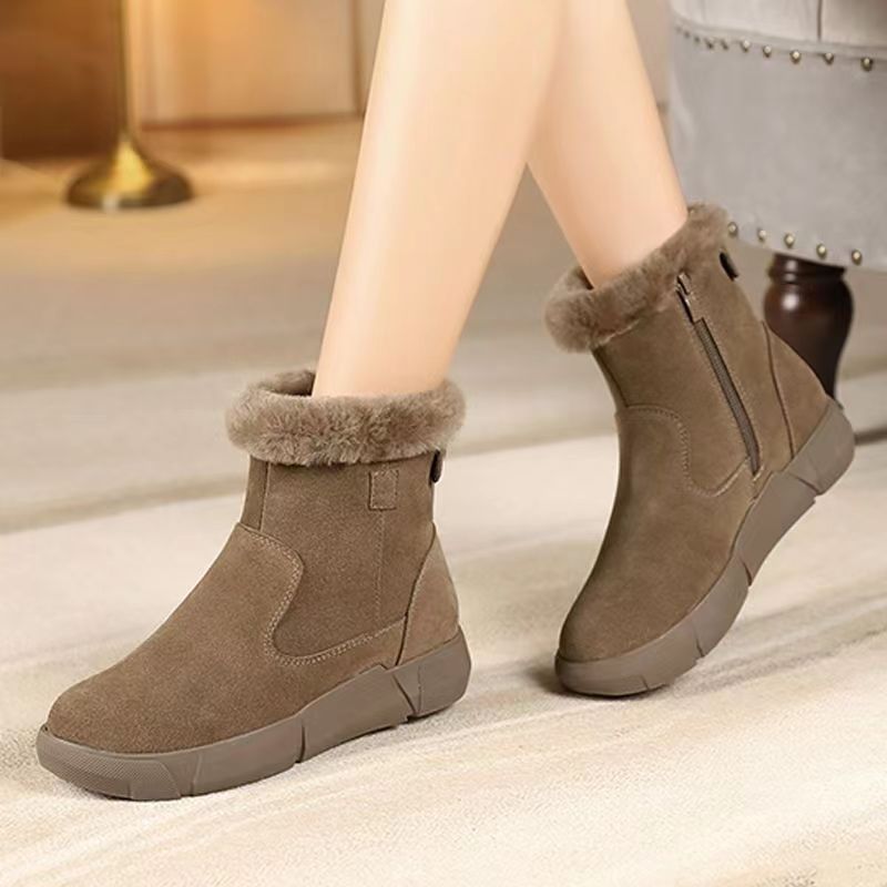 ZIVA – Bottes orthopédiques pour femmes à talon plat et doublure polaire