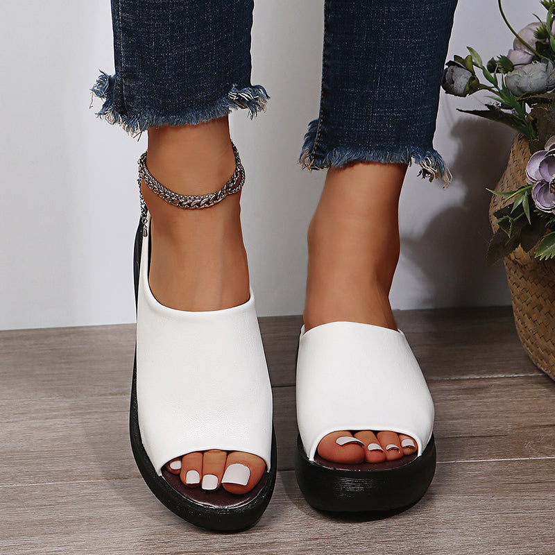 KIRA – Sandales orthopédiques à talon compensé en cuir