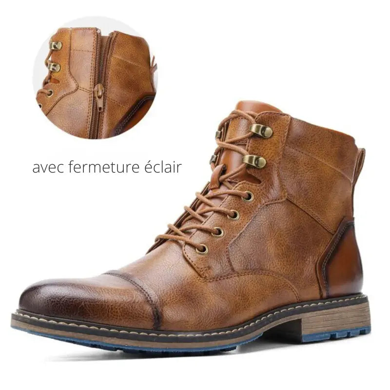LORIK – Bottines homme cuir vintage