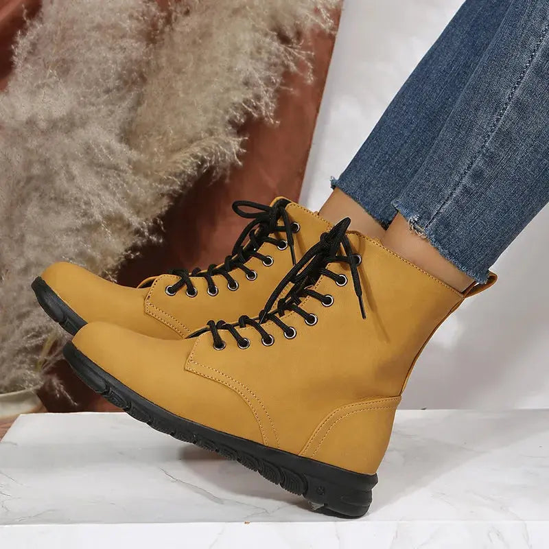 2023 Fashion Women Genuine Leather Boots Black Zapatos Para Mujeres Comfort Winter Ankle Boots Luxury Motorcycle Shoes Warm