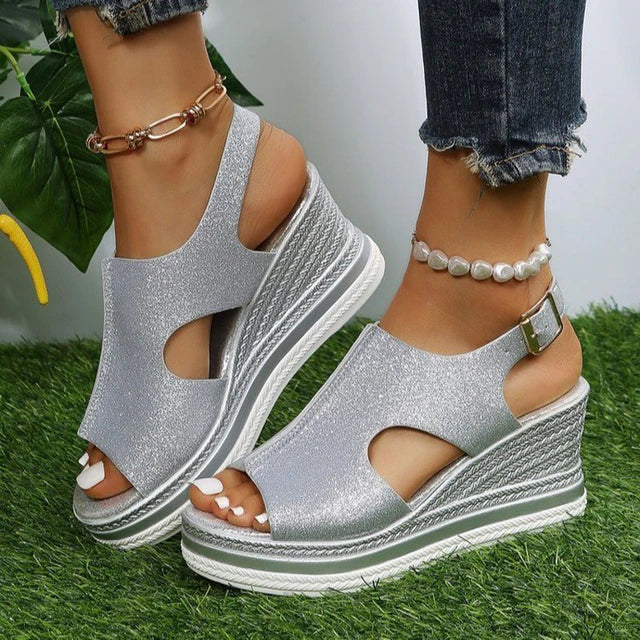 ZELY – Sandales orthopédiques à talon compensé été