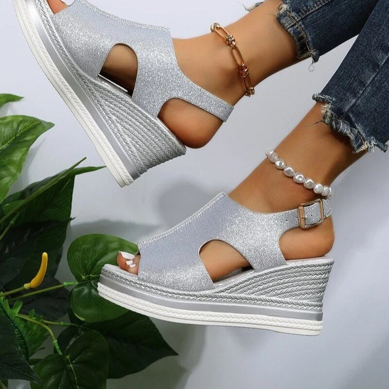 ZELY – Sandales orthopédiques à talon compensé été