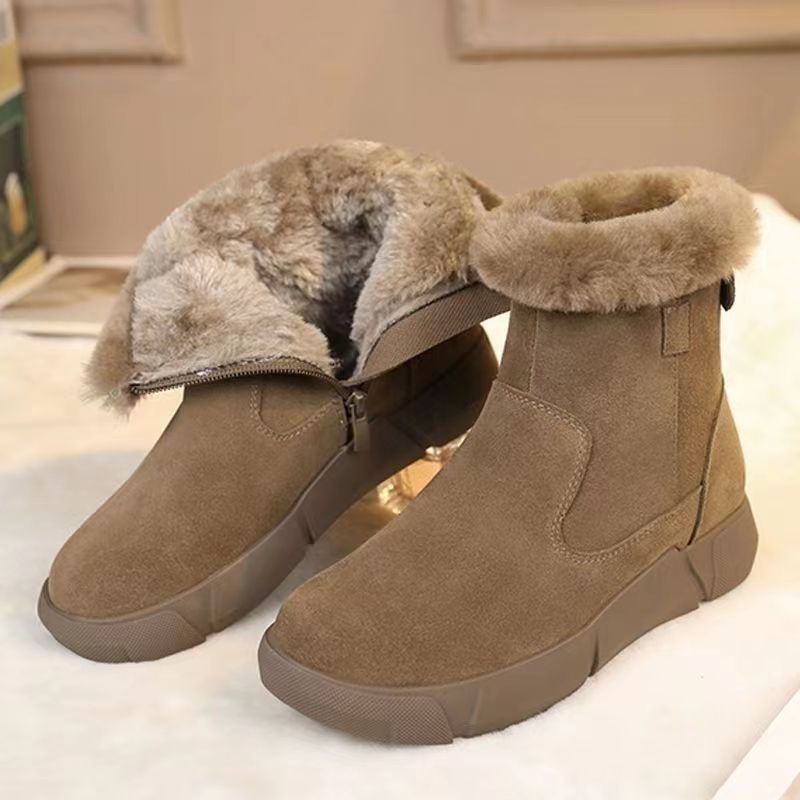 ZIVA – Bottes orthopédiques pour femmes à talon plat et doublure polaire
