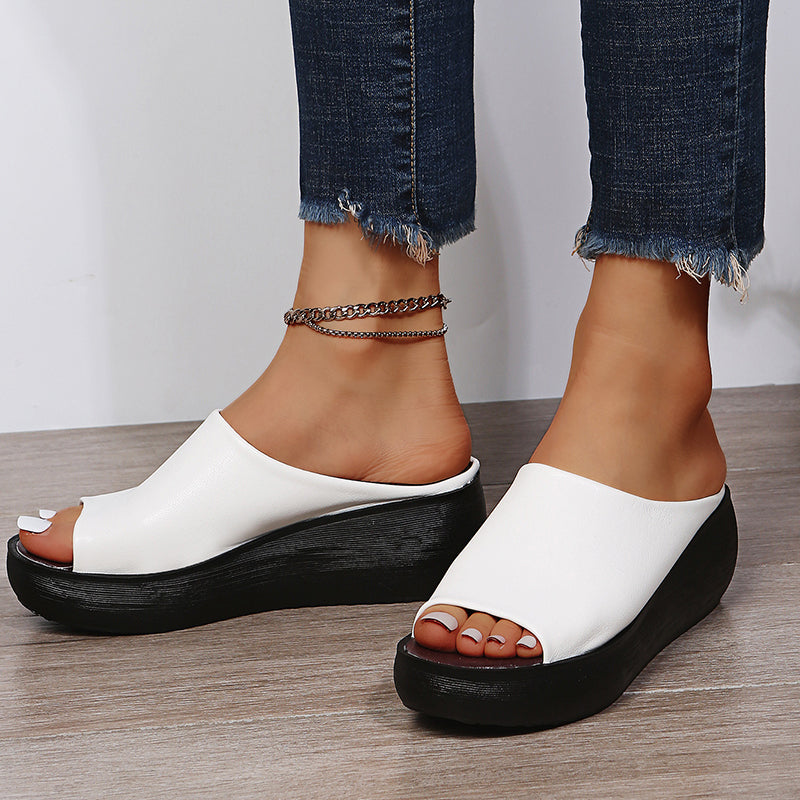 KIRA – Sandales orthopédiques à talon compensé en cuir
