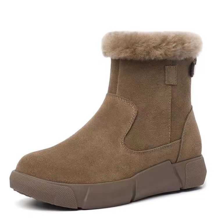 ZIVA – Bottes orthopédiques pour femmes à talon plat et doublure polaire
