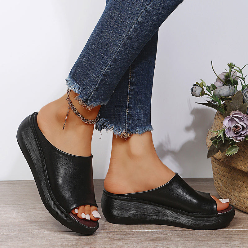 KIRA – Sandales orthopédiques à talon compensé en cuir
