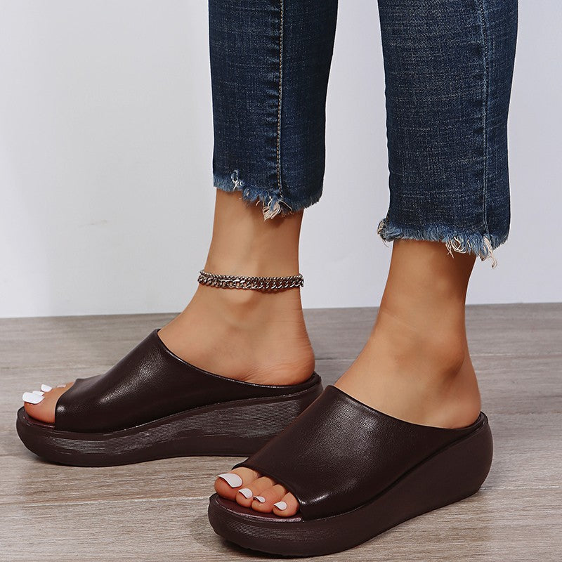 KIRA – Sandales orthopédiques à talon compensé en cuir