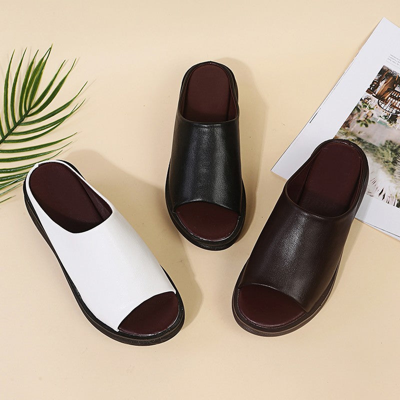 KIRA – Sandales orthopédiques à talon compensé en cuir