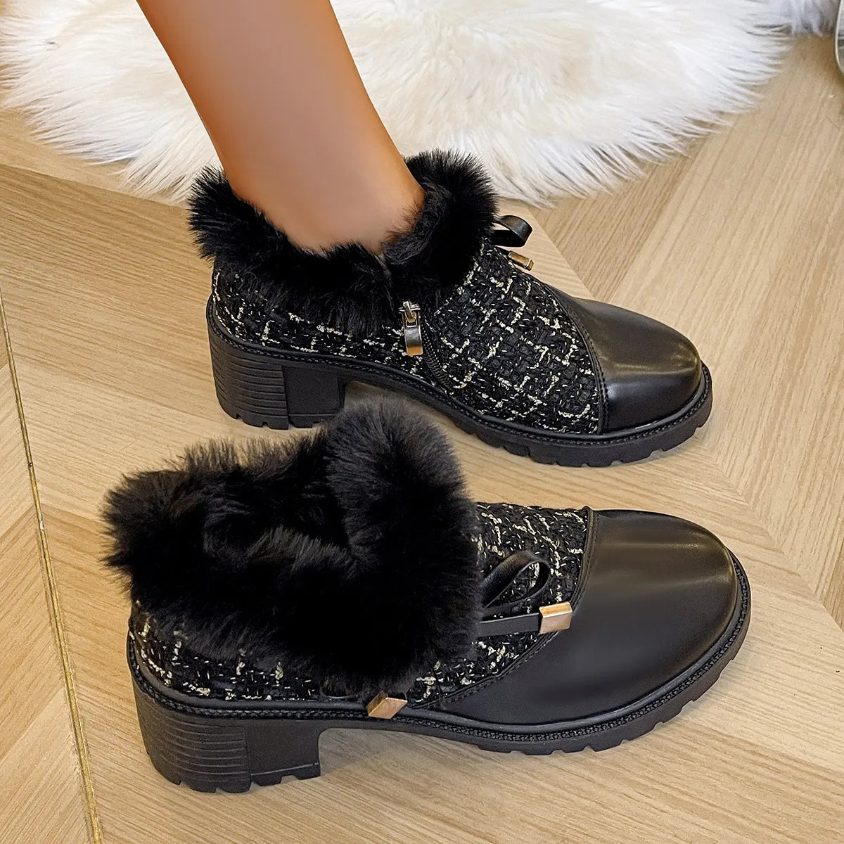 KONA – Bottes orthopédiques confortables avec talon carré