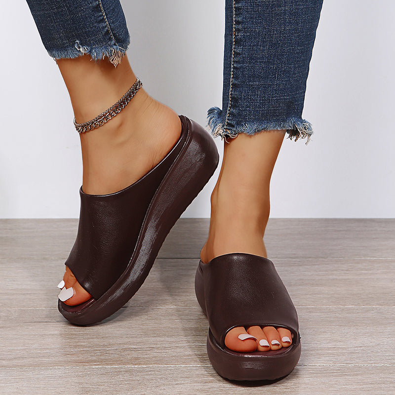 KIRA – Sandales orthopédiques à talon compensé en cuir