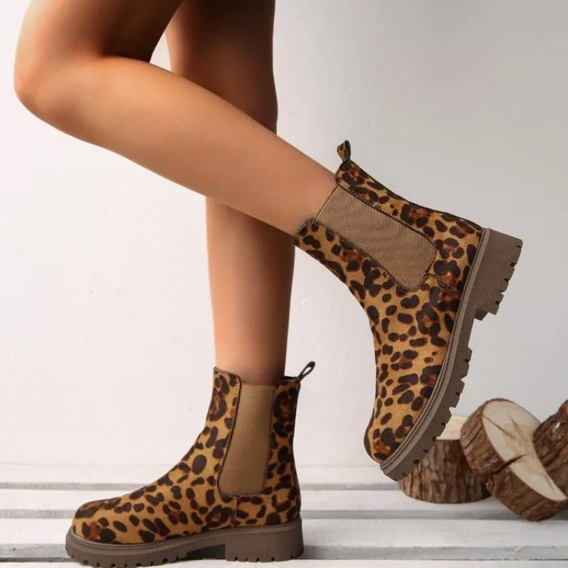 ZENA – Bottines orthopédiques à imprimé léopard