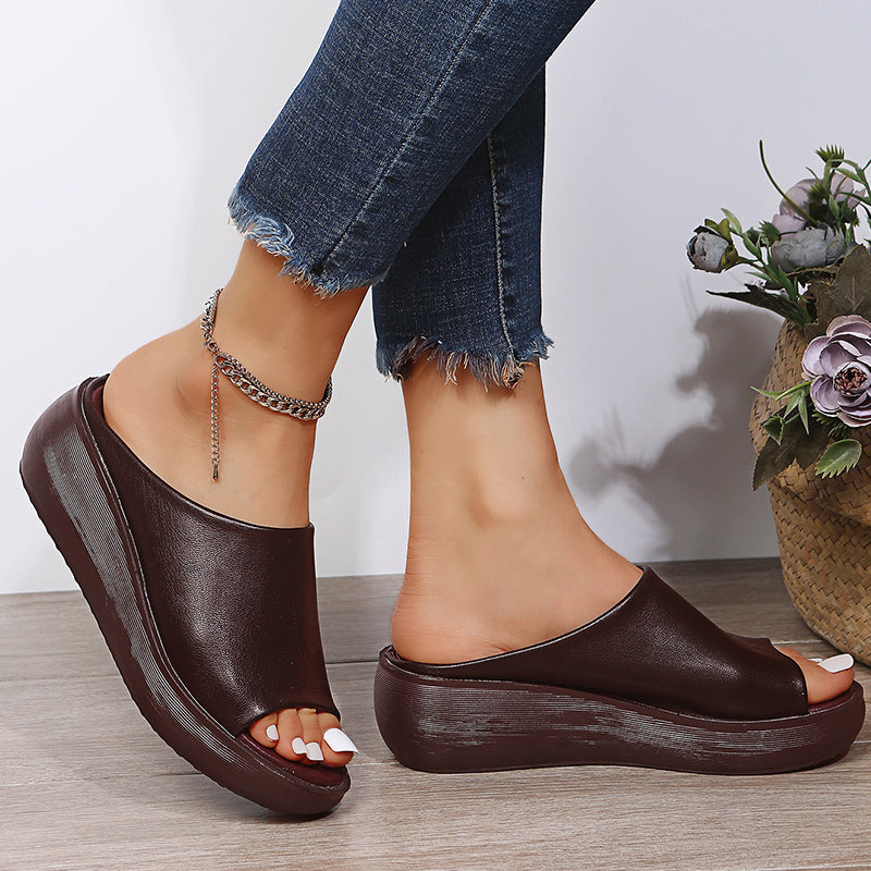 KIRA – Sandales orthopédiques à talon compensé en cuir