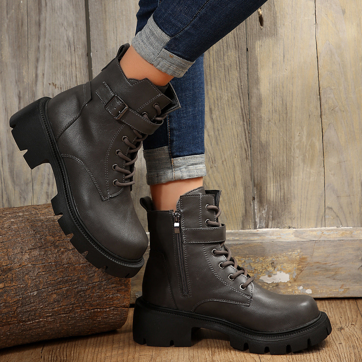 ZARA – Bottes orthopédiques à talon épais pour femmes