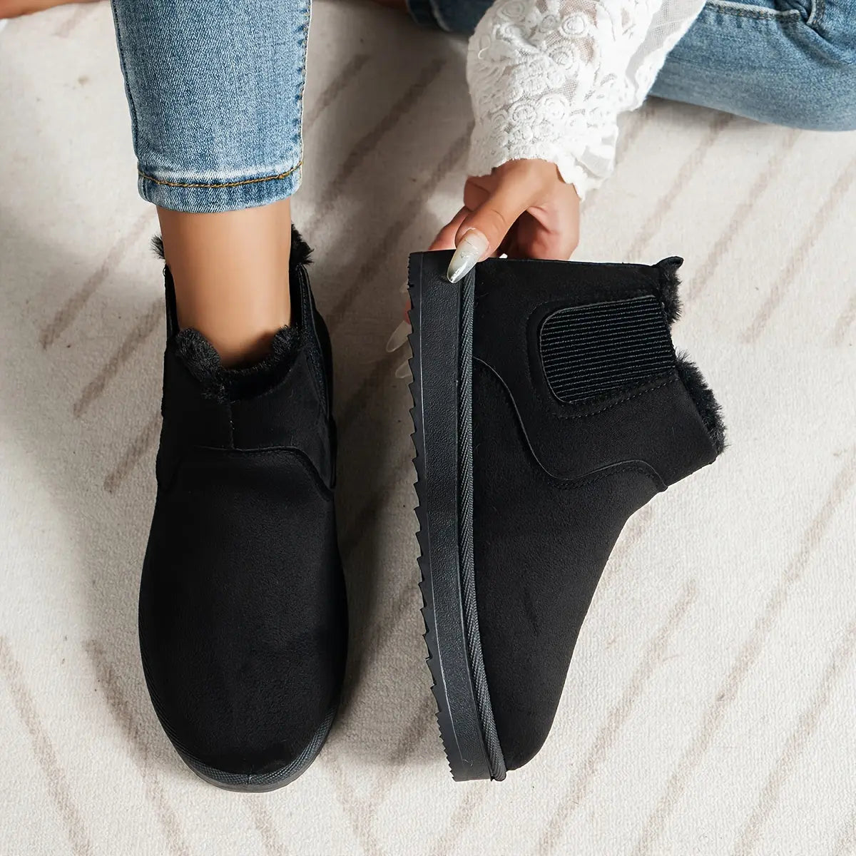 ISABELLE – Bottines orthopédiques hivernales pour femmes | Doublées en peluche & confortables