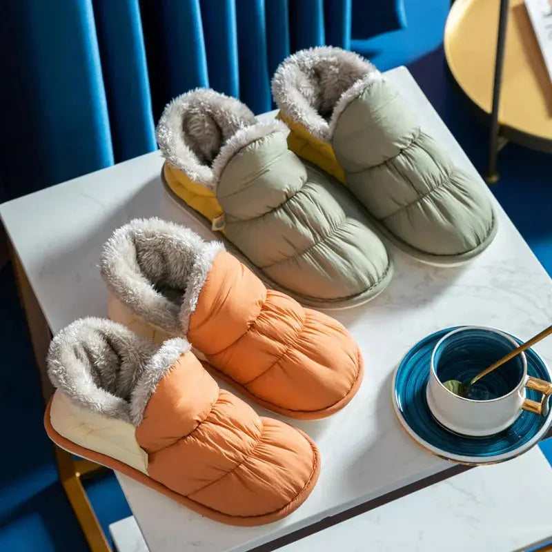 Pantoufles d'hiver en peluche