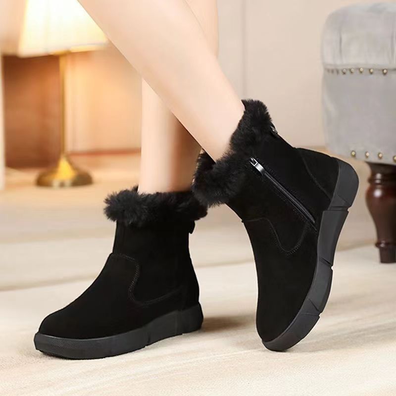 ZIVA – Bottes orthopédiques pour femmes à talon plat et doublure polaire