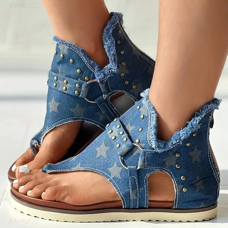 KAYA – Sandales orthopédiques en denim confortables