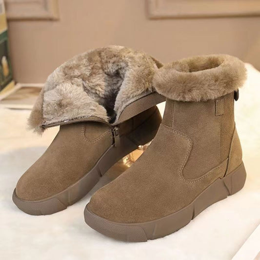ZIVA – Bottes orthopédiques pour femmes à talon plat et doublure polaire