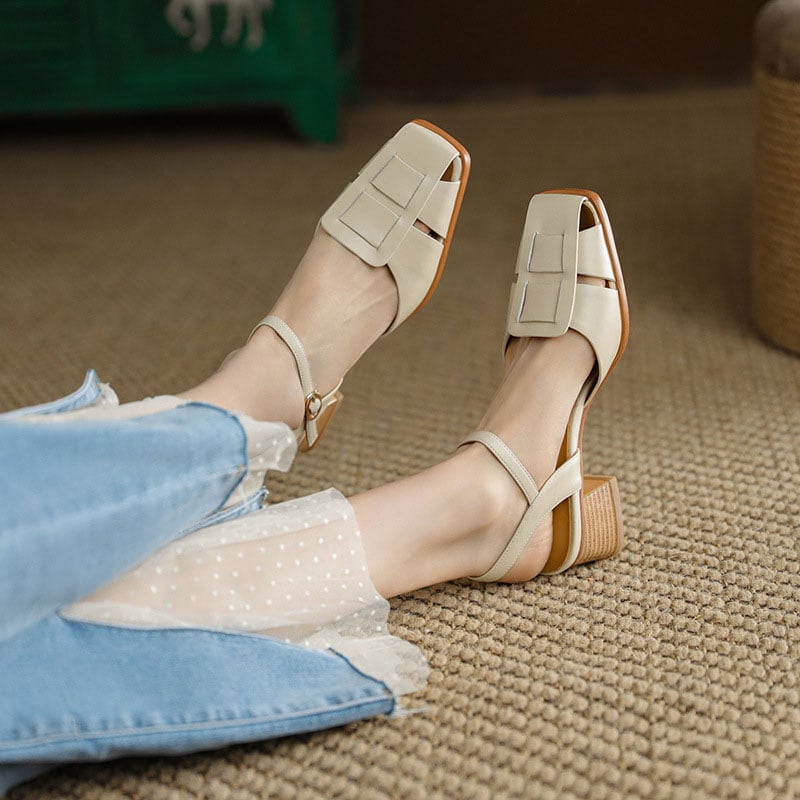 ZARA – Sandales orthopédiques à talon carré