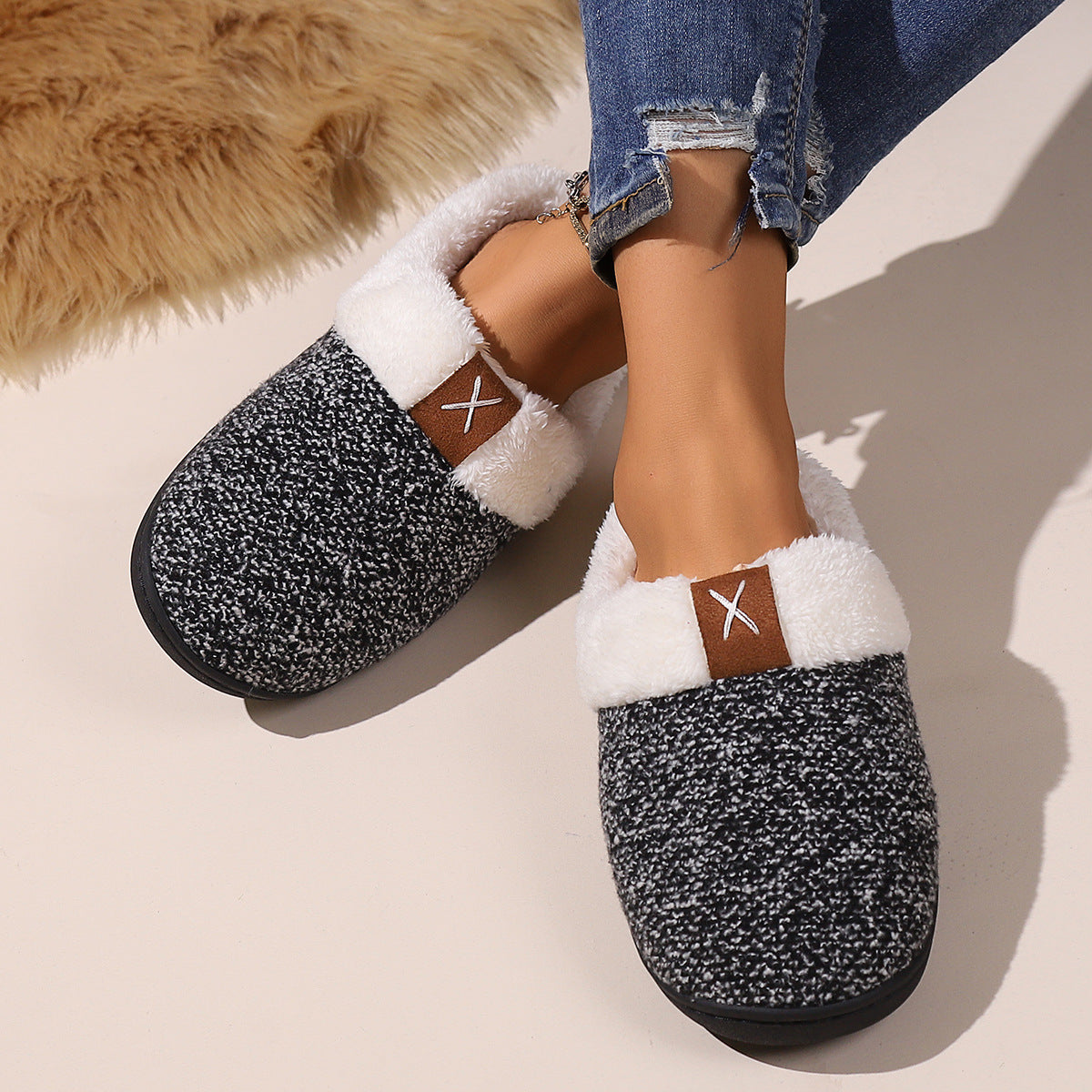 VIRA – Chaussons orthopédiques en peluche confortables