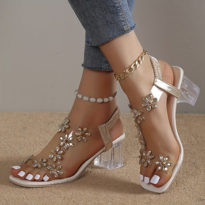 ZARA – Sandales orthopédiques à talon avec strass