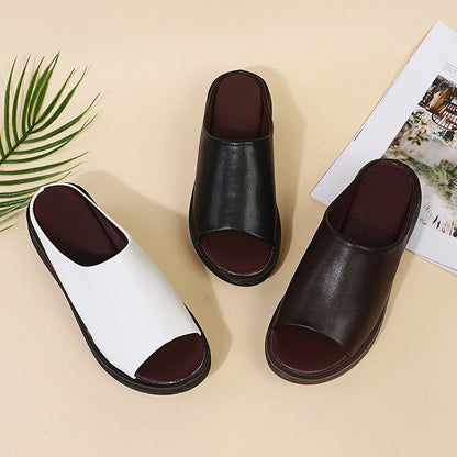 KIRA – Sandales orthopédiques à talon compensé en cuir