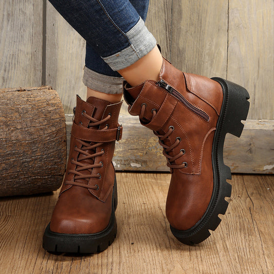 ZARA – Bottes orthopédiques à talon épais pour femmes