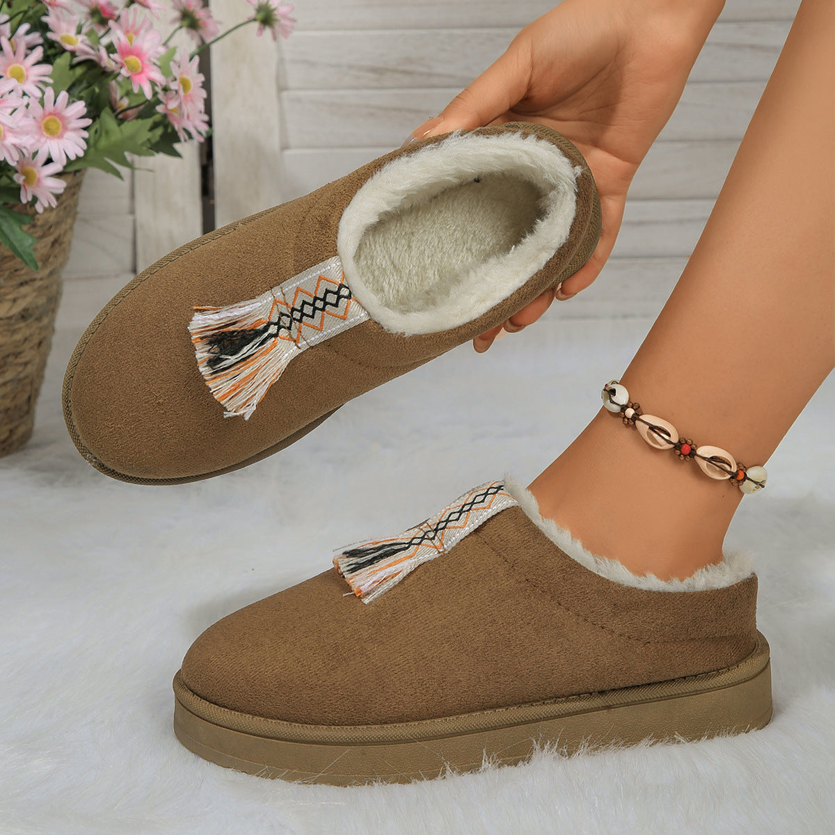 TAYLA – Chaussons orthopédiques en peluche pour femmes