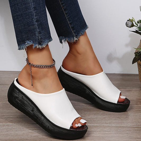 KIRA – Sandales orthopédiques à talon compensé en cuir