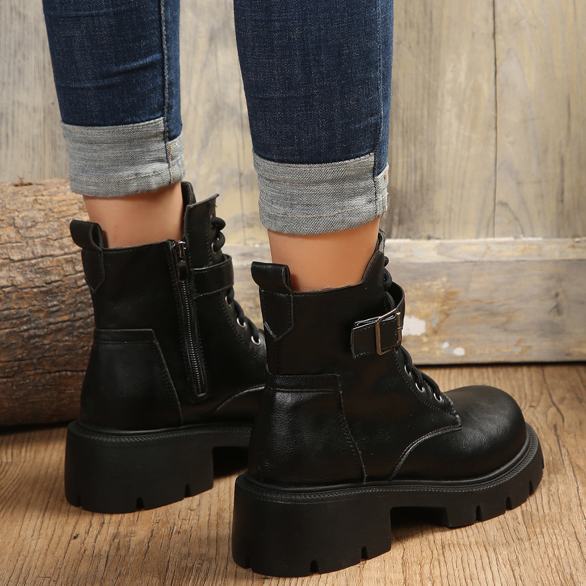 ZARA – Bottes orthopédiques à talon épais pour femmes