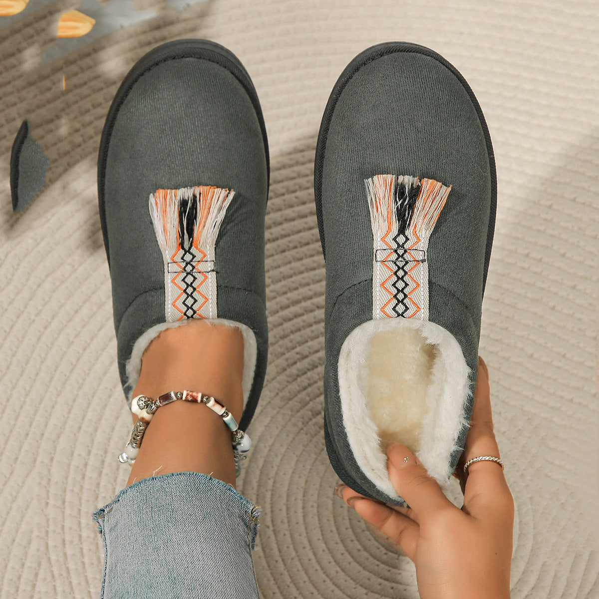 TAYLA – Chaussons orthopédiques en peluche pour femmes