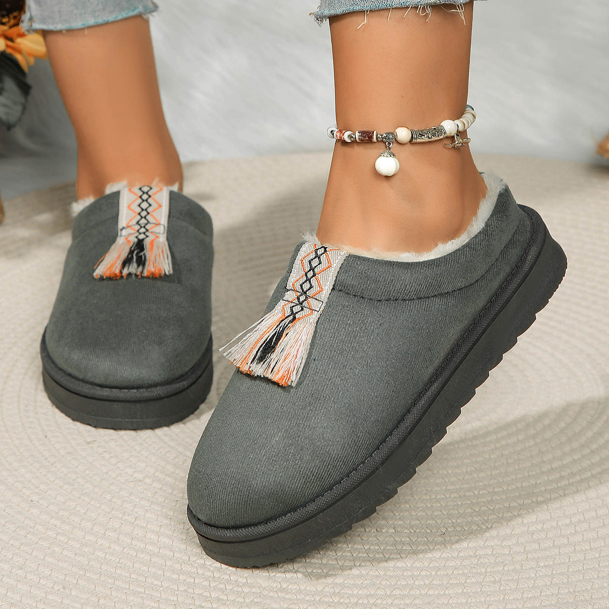TAYLA – Chaussons orthopédiques en peluche pour femmes