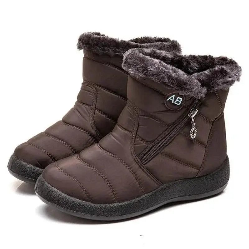 Bottes Matelassées d’Hiver Imperméables avec Fourrure – Style et Confort 