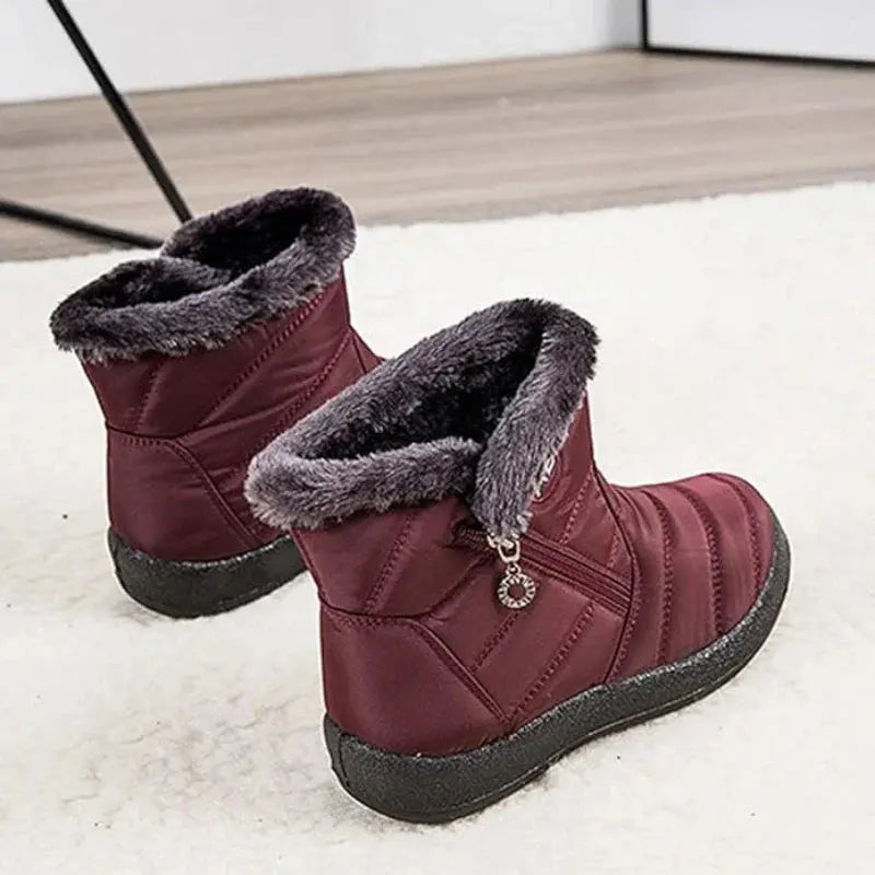 Bottes Matelassées d’Hiver Imperméables avec Fourrure – Style et Confort 