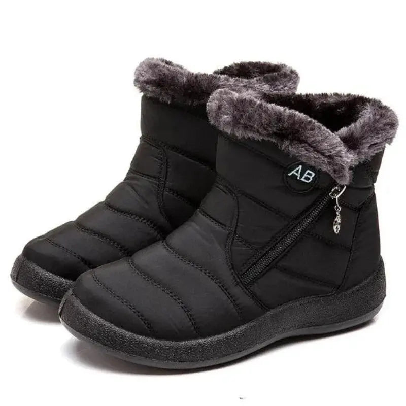 Bottes Matelassées d’Hiver Imperméables avec Fourrure – Style et Confort 