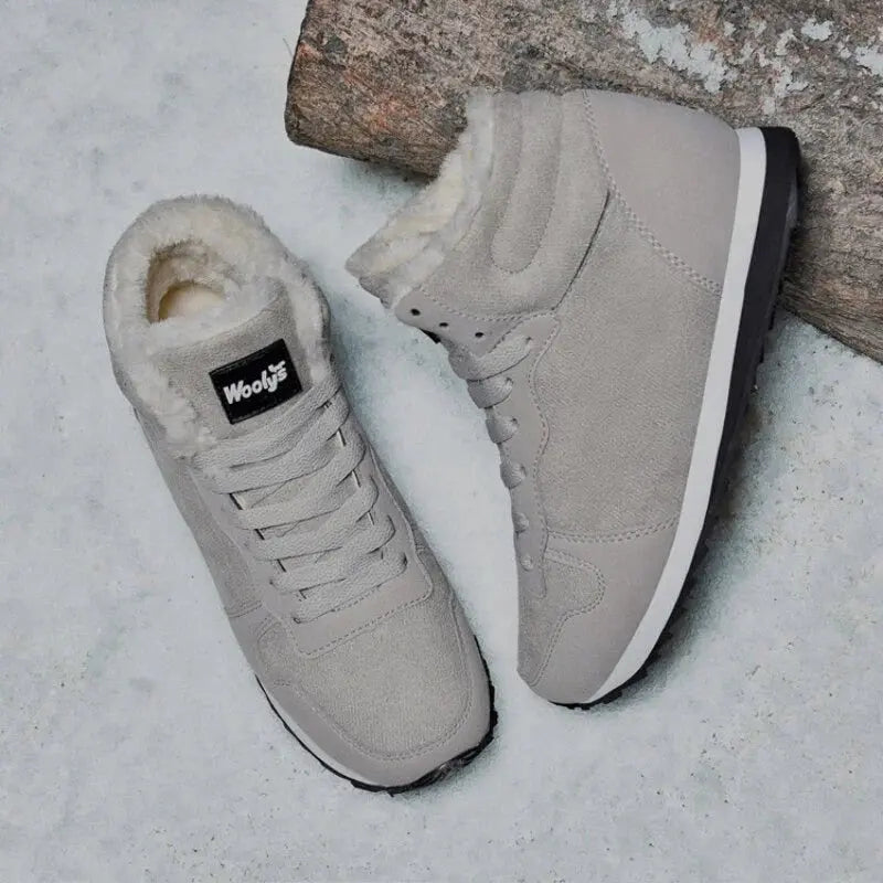 Bottes d'hiver avec fourrure chaude et semelle antidérapante 