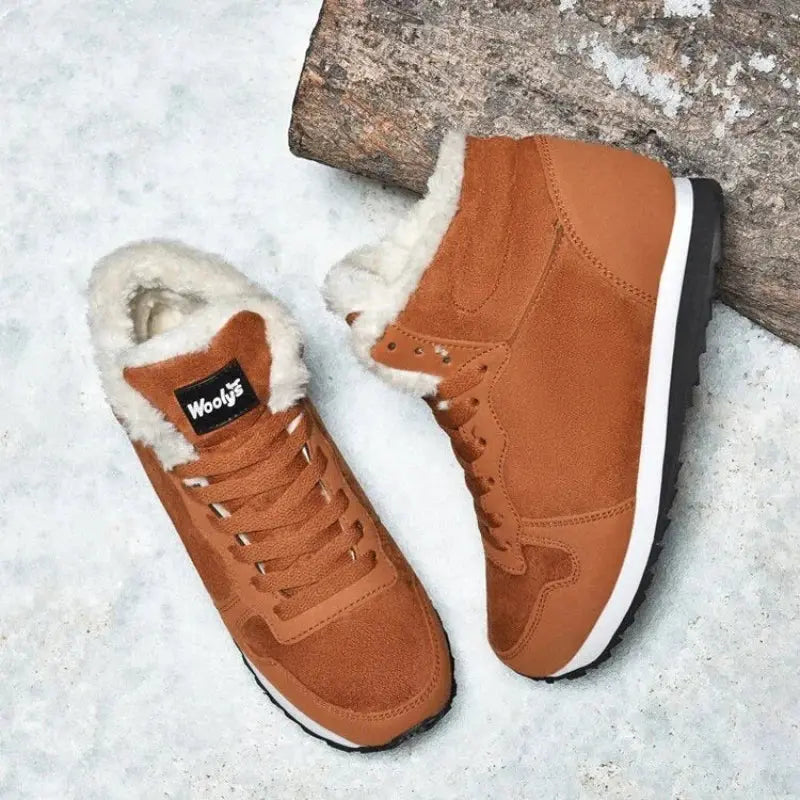 Bottes d'hiver avec fourrure chaude et semelle antidérapante 