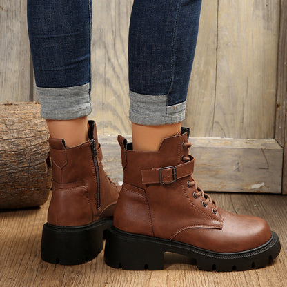 ZARA – Bottes orthopédiques à talon épais pour femmes