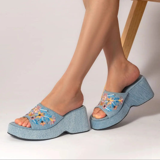 SENYA – Sandales orthopédiques en denim