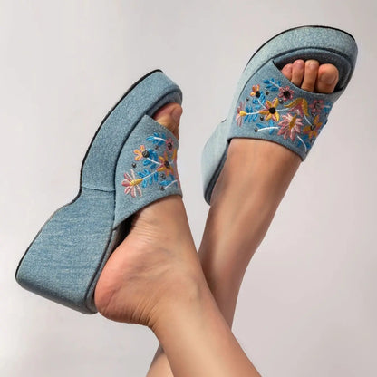 SENYA – Sandales orthopédiques en denim
