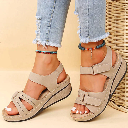ZARA – Sandales orthopédiques confortables à talon compensé
