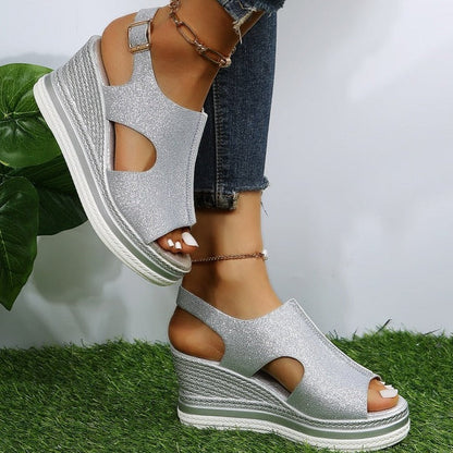 ZELY – Sandales orthopédiques à talon compensé été