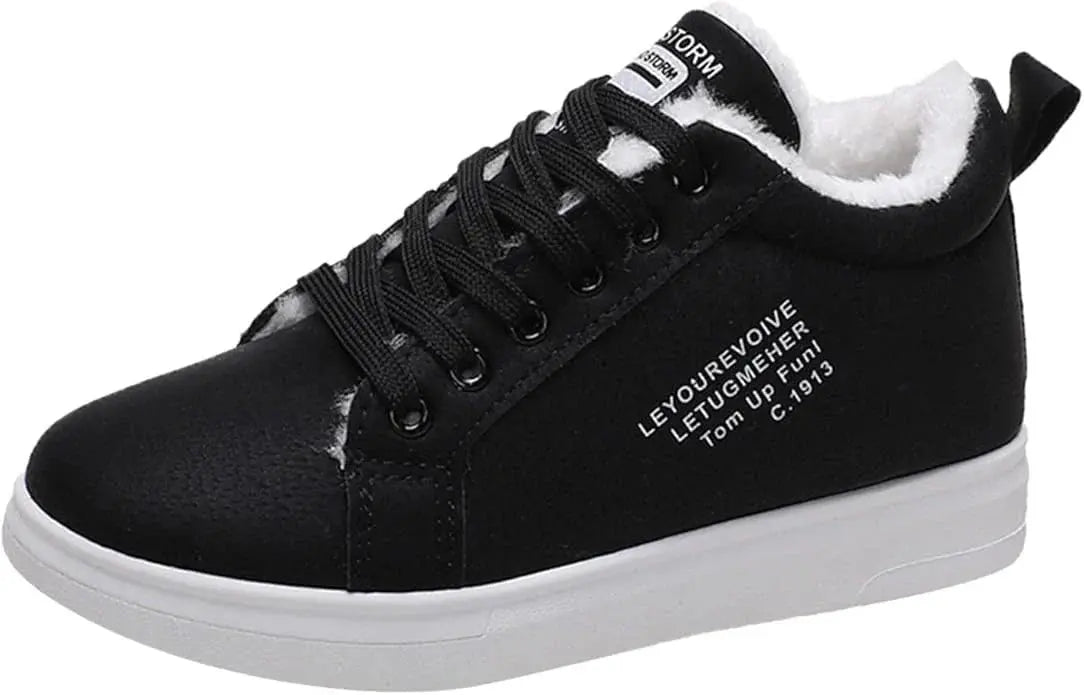 Sneakers chaudes en fourrure peluche pour femme 