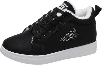 Sneakers chaudes en fourrure peluche pour femme 