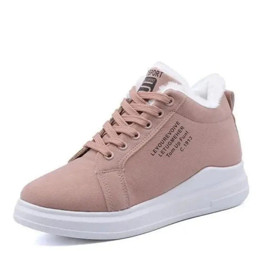 Sneakers chaudes en fourrure peluche pour femme 