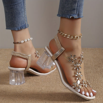 ZARA – Sandales orthopédiques à talon avec strass